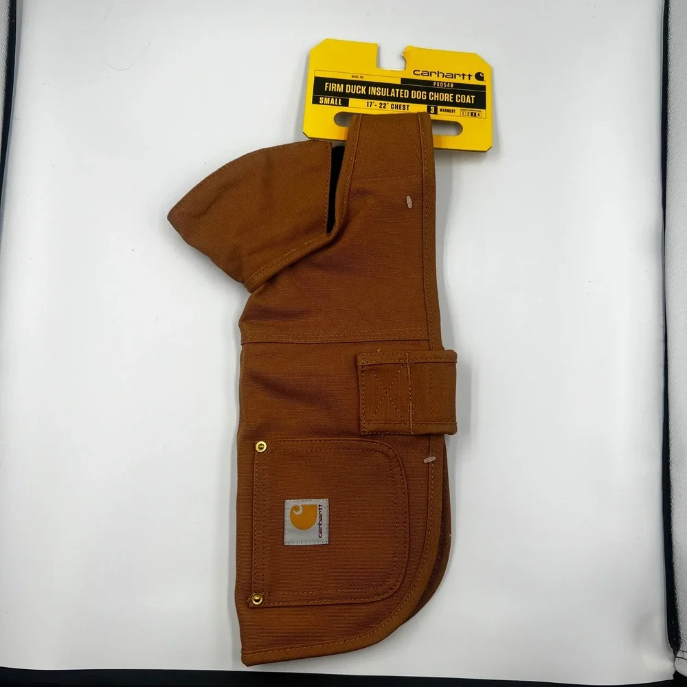 New Carhartt Firm Duck Insulated Dog Chore Coat Brown Small PX0548